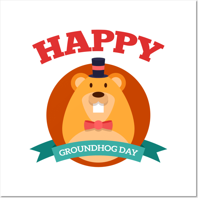 Happy Groundhog Day 2021 Wall Art by vladocar